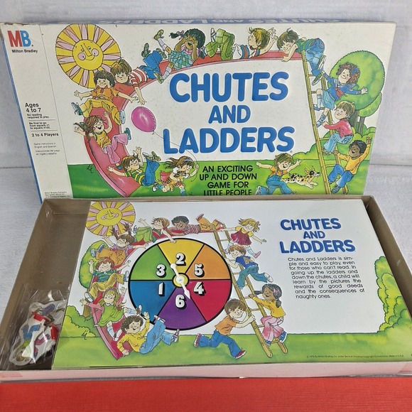 Vintage 1986 Chutes and Ladders Board Game Milton Bradley 100% Complete - Picture 3 of 12